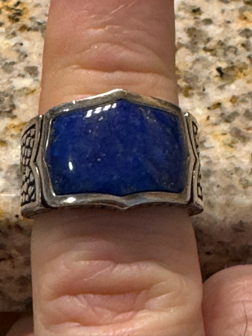 Stephen Webster Sterling Silver Men's Signet Ring with Blue Lapis Stone